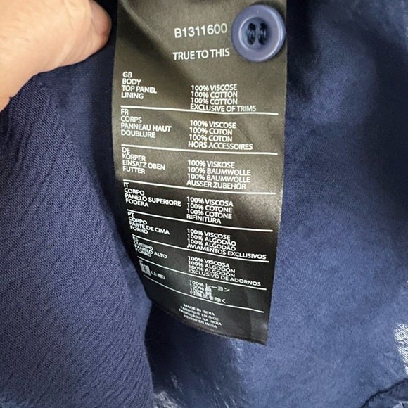 Volcom Sleeveless Royal Blue Embroidered Babydoll Dress Size XS Summer Boho - Picture 9 of 9